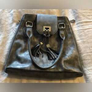 Elegant gray faux leather Tote Bag